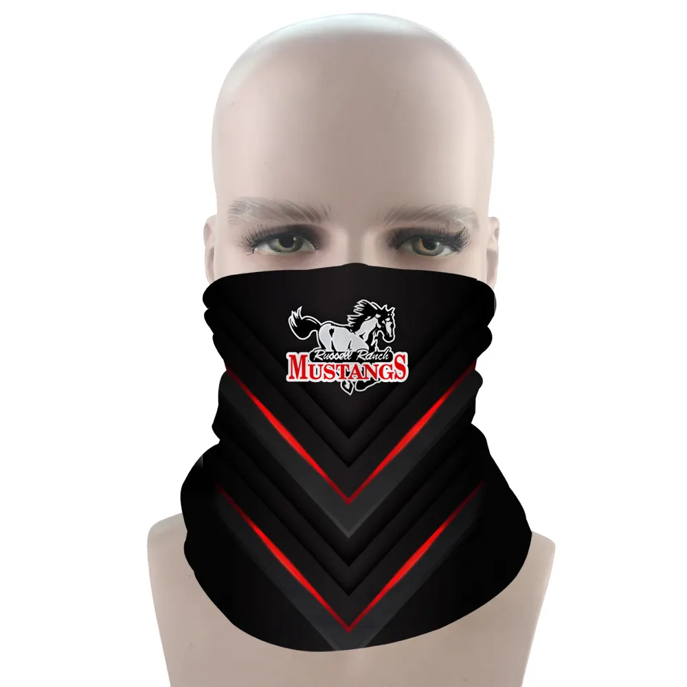 Chevron gaiter, worn