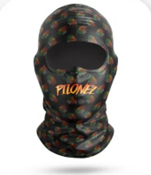 Ski Mask Layout Options #3: Small all-over logos + big chin logo