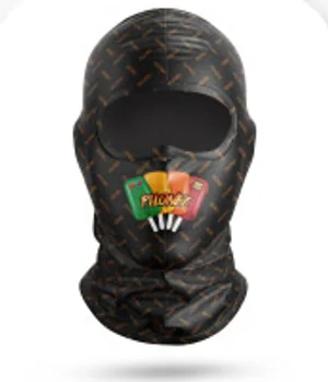 Ski Mask Layout Options #4: Dark pattern + chin logo