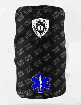 Gaiter layout 6: Logo + subtle tone-on-tone pattern