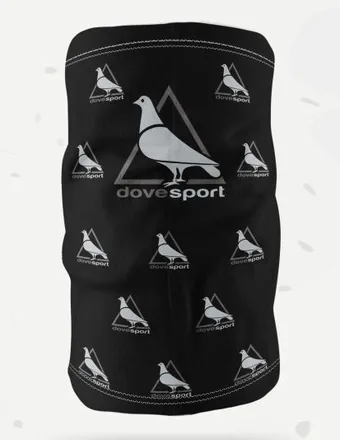 Gaiter layout 8: Big logo + medium repeat