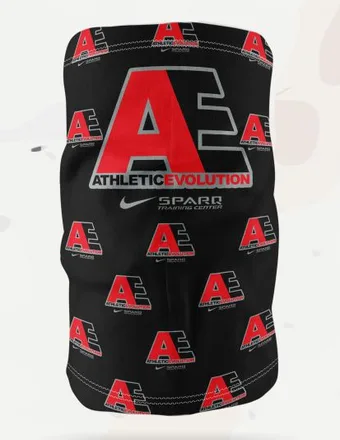 Gaiter layout 9: Large logo, all-over repeat