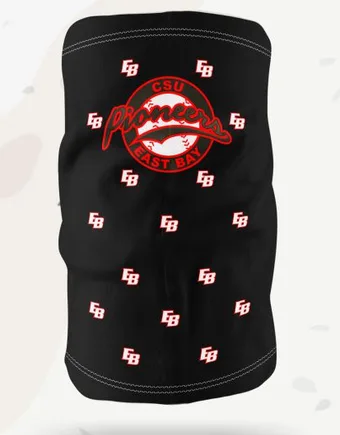 Neck Gaiter Layout Options #10: Center badge + sparse small logos
