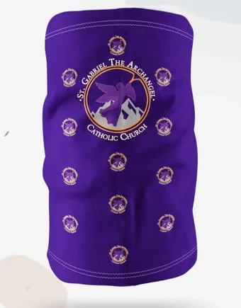Neck Gaiter Layout Options #13: Center seal + ring of small logos
