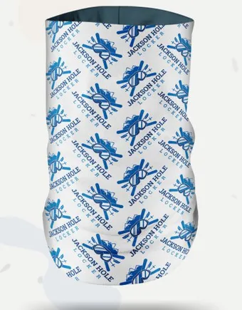 Neck Gaiter Layout Options #18: Diagonal logos on white