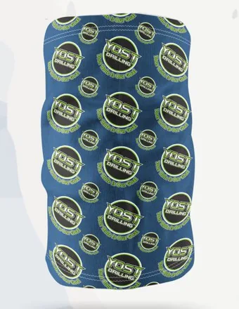 Neck Gaiter Layout Options #19: All-over medium logos