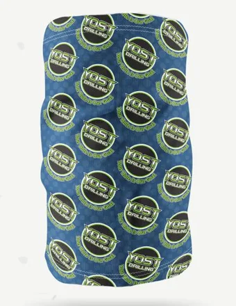Neck Gaiter Layout Options #20: All-over medium logos, tighter
