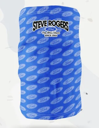 Neck Gaiter Layout Options #26: Logo up top + tone-on-tone rows