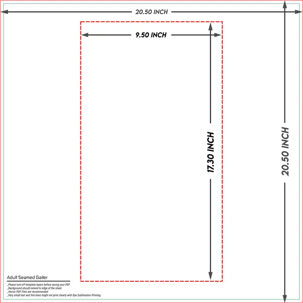 Seamed neck gaiter template
